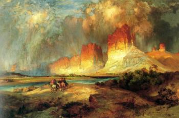 托馬斯 莫蘭 Cliffs of the upper Colorado River, Wyoming territory 托馬斯 莫蘭 Cliffs of the upper Colorado River, Wyoming territory